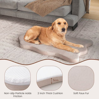 Orthopedic Dog Bed with Memory Foam Support for Large Dogs-Beige