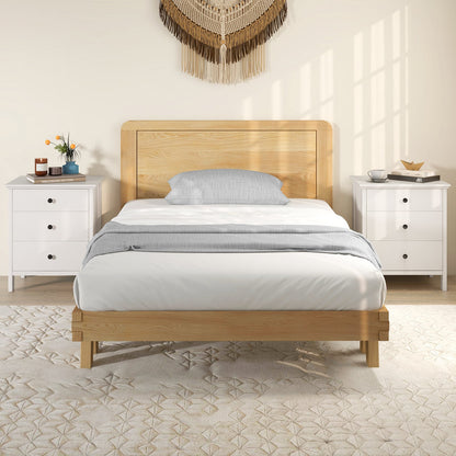 Nightstand with 3 Drawer for Bedroom Compact Storage Chest-White