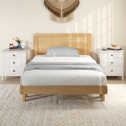 Nightstand with 3 Drawer for Bedroom Compact Storage Chest-White