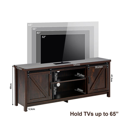 TV Stand with Sliding Barn Doors for TVs up to 65 Inches