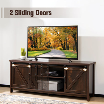 TV Stand with Sliding Barn Doors for TVs up to 65 Inches