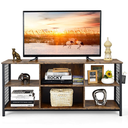 140cm Industrial TV Stand for Home Living Room Bedroom-Rustic Brown