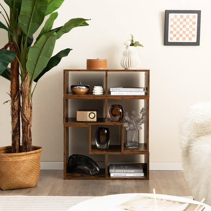 3 Pieces Convertible TV Stand for TVs up to 65 Inches-Rustic Brown