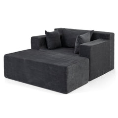Single Foam Sofa with Ottoman and Pillows Bean Bag Chair No Assembly-Grey