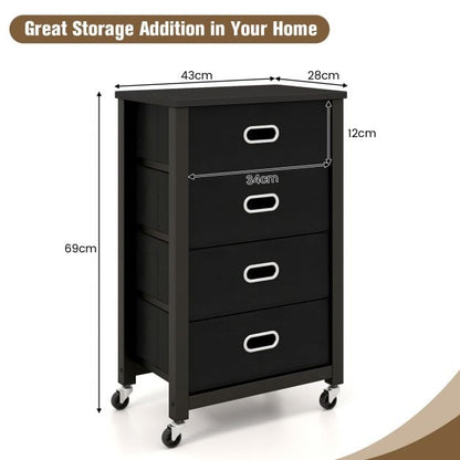 Heavy Duty Rolling File Cabinet with 4 Drawers