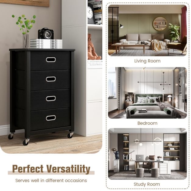 Heavy Duty Rolling File Cabinet with 4 Drawers