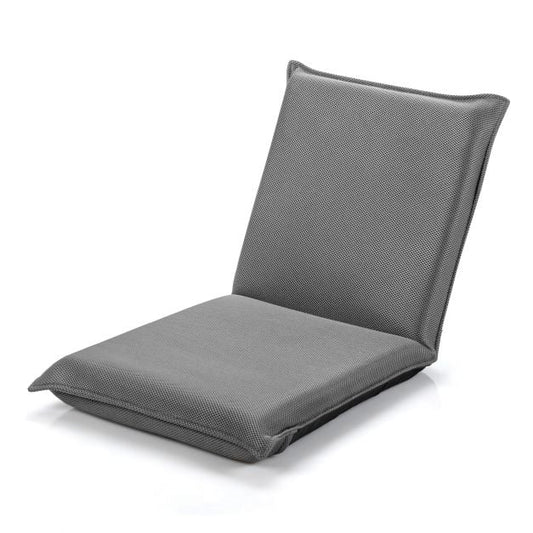 Foldable Floor Chair with Robust Armchair for Watching TV-Grey