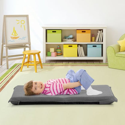 Foldable Floor Chair with Robust Armchair for Watching TV-Grey