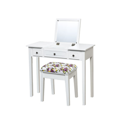 Vanity Table Set with Flip Top Mirror