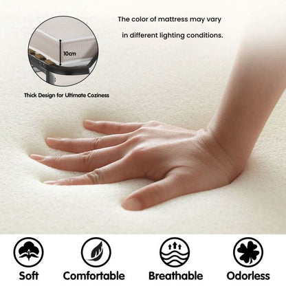 Folding Bed with 10cm Memory Foam Mattress and Wheels