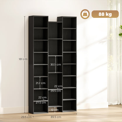 HOMCOM 21-Compartment Bookshelf - Black