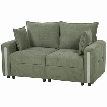 HOMCOM 2 Seater Sofa with Lift-Up Storage, 168 cm Comfy Velvet Small Couch with Wide Deep Seat, Plush Backrest, Thick Padding, 2 Pillows, Loveseat for Living Room, Home Office, Dark Green