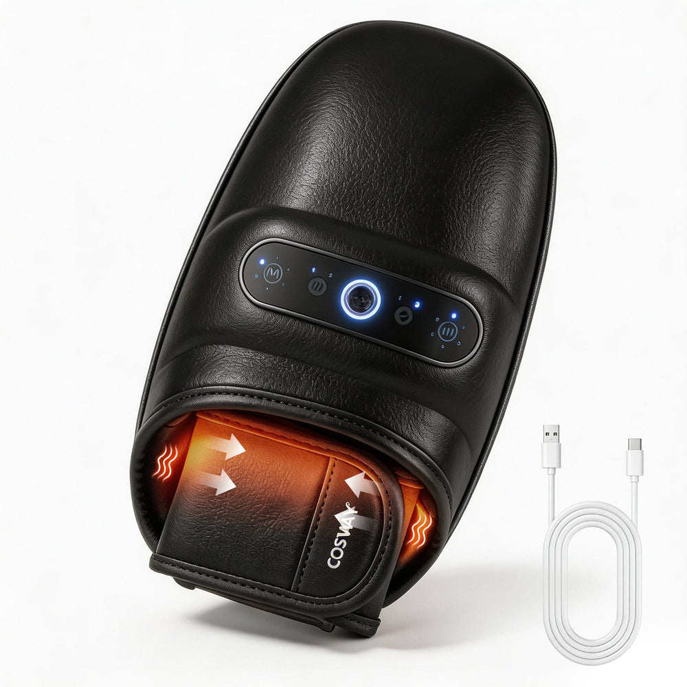 Hand Massager with Heat and Compression for Arthritis and Carpal Tunnel Relief-Black