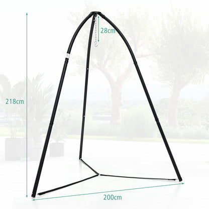 Hanging Chair Stand with Hanging Chain for Lounger Saucer-Black