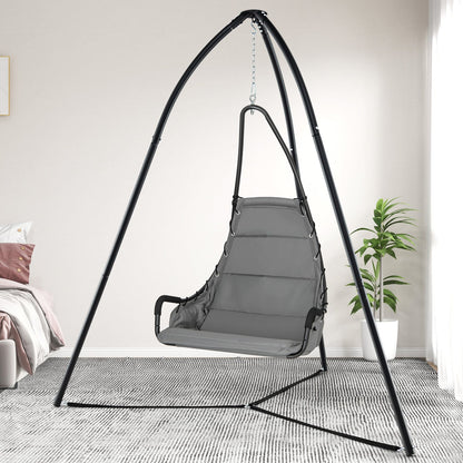 Hanging Chair Stand with Hanging Chain for Lounger Saucer-Black