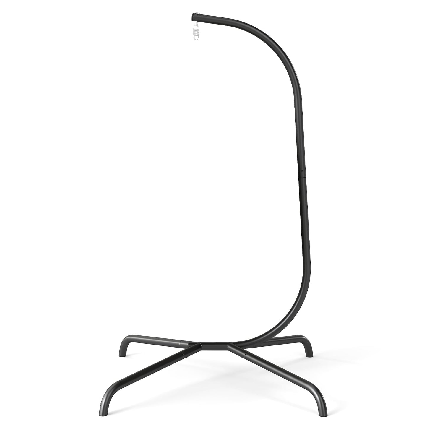 Heavy Duty Metal Hammock C-Stand with Spring Hook and 360° Rotation