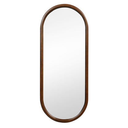 Hanging Mirror Full Length Mirror Wood Frame Wall-Mounted Mirror-Walnut