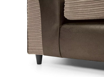 Harley Cord Fabric Corner Sofa - Brown-Right Facing