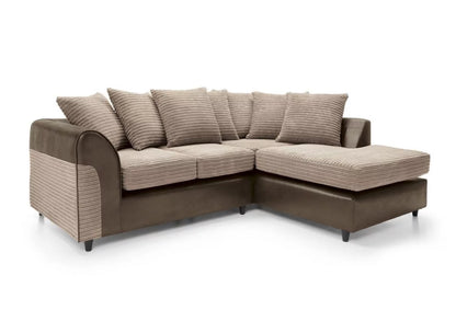Harley Cord Fabric Corner Sofa - Brown-Right Facing