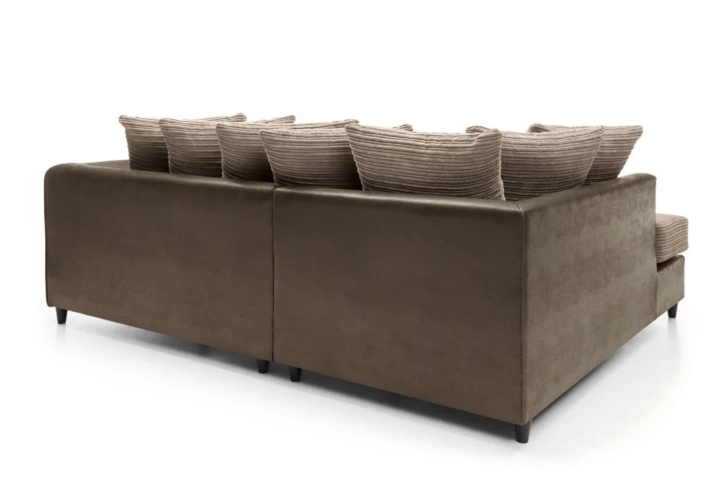 Harley Cord Fabric Corner Sofa - Brown-Left Facing