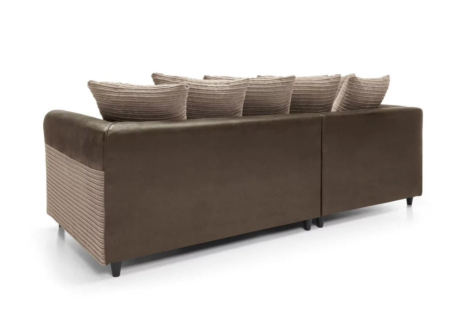 Harley Cord Fabric Corner Sofa - Brown-Left Facing