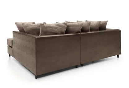 Harley Cord Fabric Corner Sofa - Brown-Right Facing