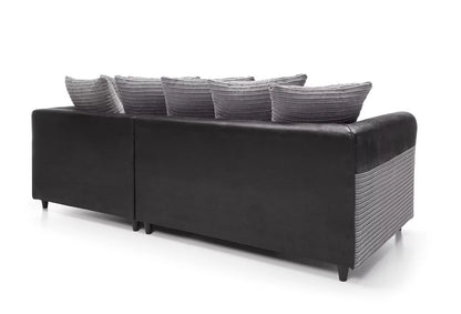 Harley Cord Fabric Corner Sofa - Black-Right Facing