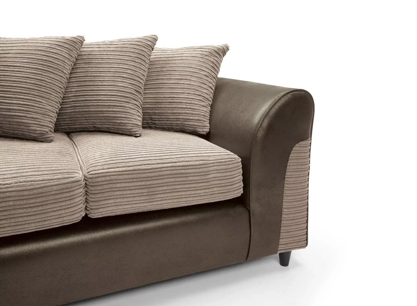 Harley Cord Fabric Corner Sofa - Brown-Left Facing