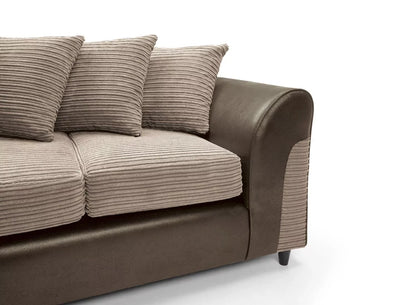 Harley Cord Fabric Corner Sofa - Brown-Left Facing