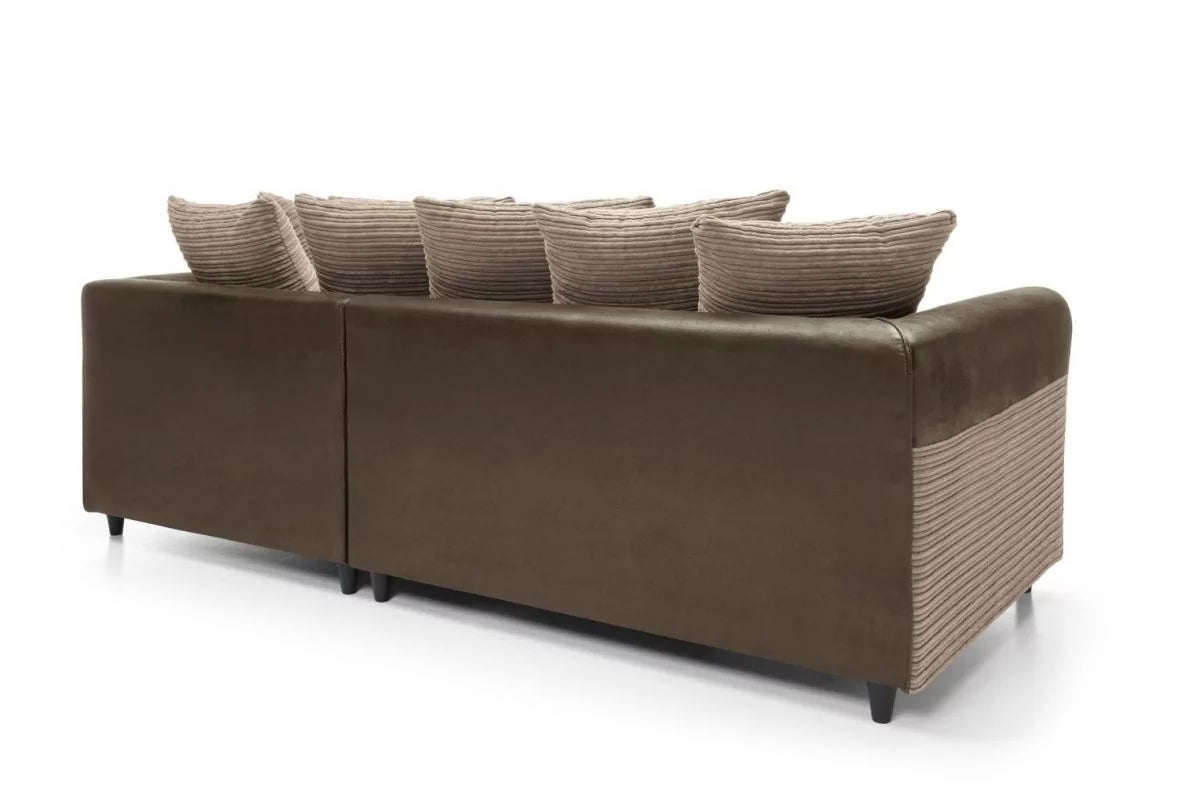 Harley Cord Fabric Corner Sofa - Brown-Right Facing
