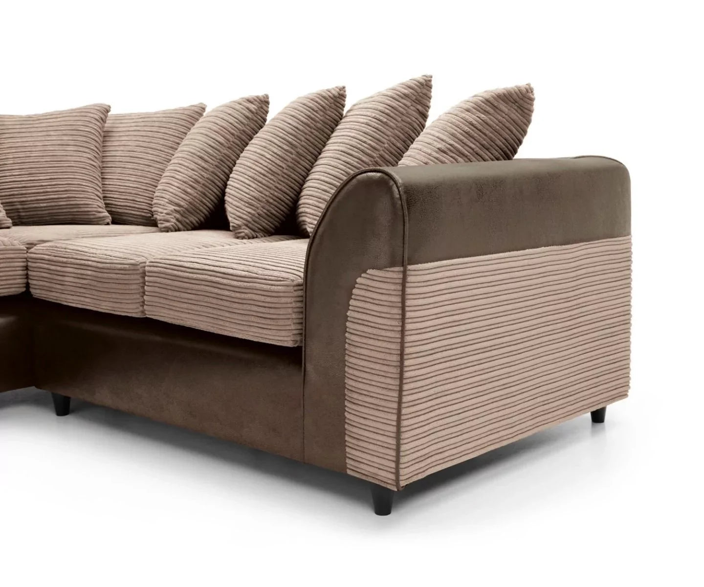 Harley Cord Fabric Corner Sofa - Brown-Left Facing