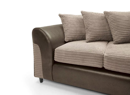 Harley Cord Fabric Corner Sofa - Brown-Right Facing