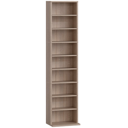 HOMCOM 260 Narrow CD Storage Unit - Natural Wood Finish