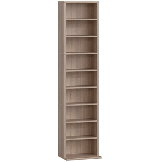 HOMCOM 260 Narrow CD Storage Unit - Natural Wood Finish