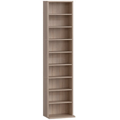 HOMCOM 260 Narrow CD Storage Unit - Natural Wood Finish