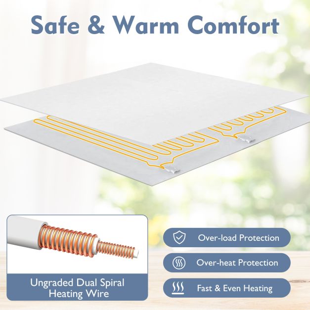 Heated Mattress Pad with 8 Temp Settings and Timing Function-L