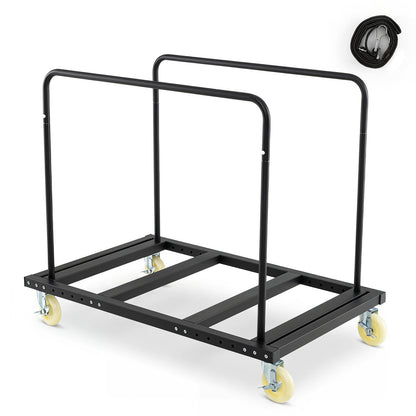 Heavy Duty Folding Table Cart with Lockable Wheels and Binding Rope for Warehouse