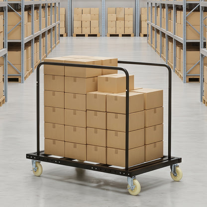 Heavy Duty Folding Table Cart with Lockable Wheels and Binding Rope for Warehouse