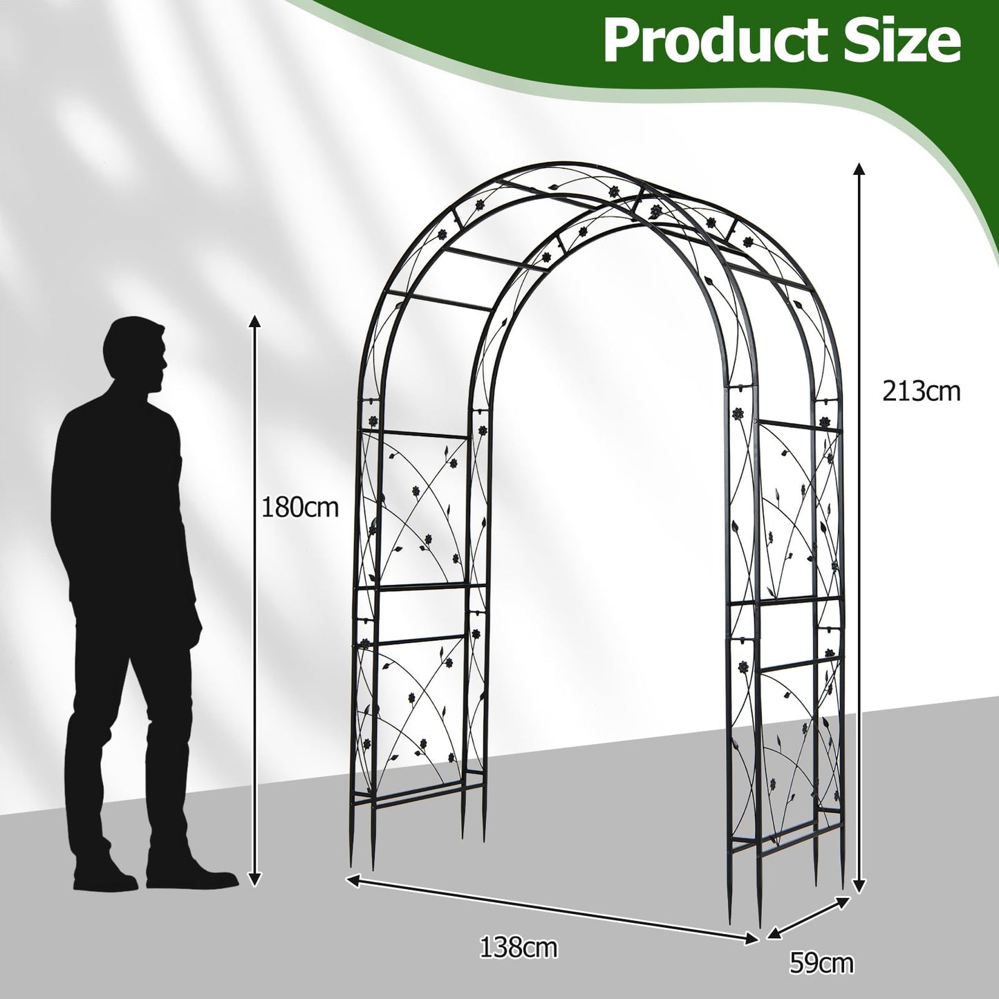 Heavy Duty Metal Arbor Trellis for Climbing Plants and Wedding Decoration