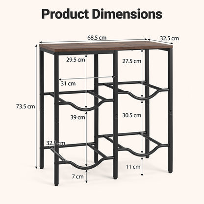 Heavy Duty Metal Frame Water Jug Shelf with Adjustable Foot Pads-Rustic Brown