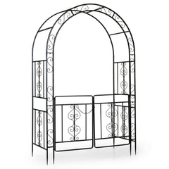 Heavy Duty Metal Garden Arch with Arched Top and Lockable Doors