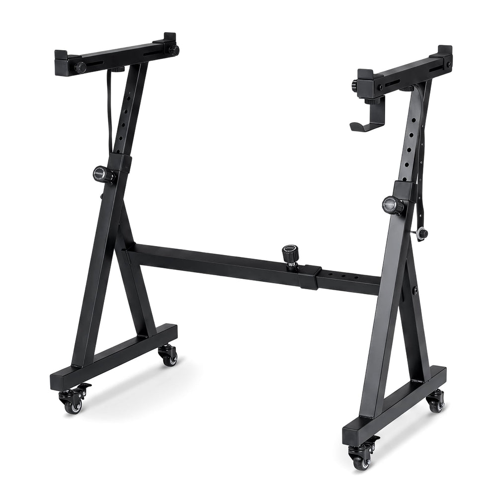 Heavy-Duty Piano Stand with Headphone Hook Fits 49 54 61 88 Keys Electric Pianos-Black