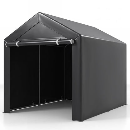 Heavy-Duty Portable Storage Shed with Roll-up Zipper Door and Sun-Protective Canopy-L