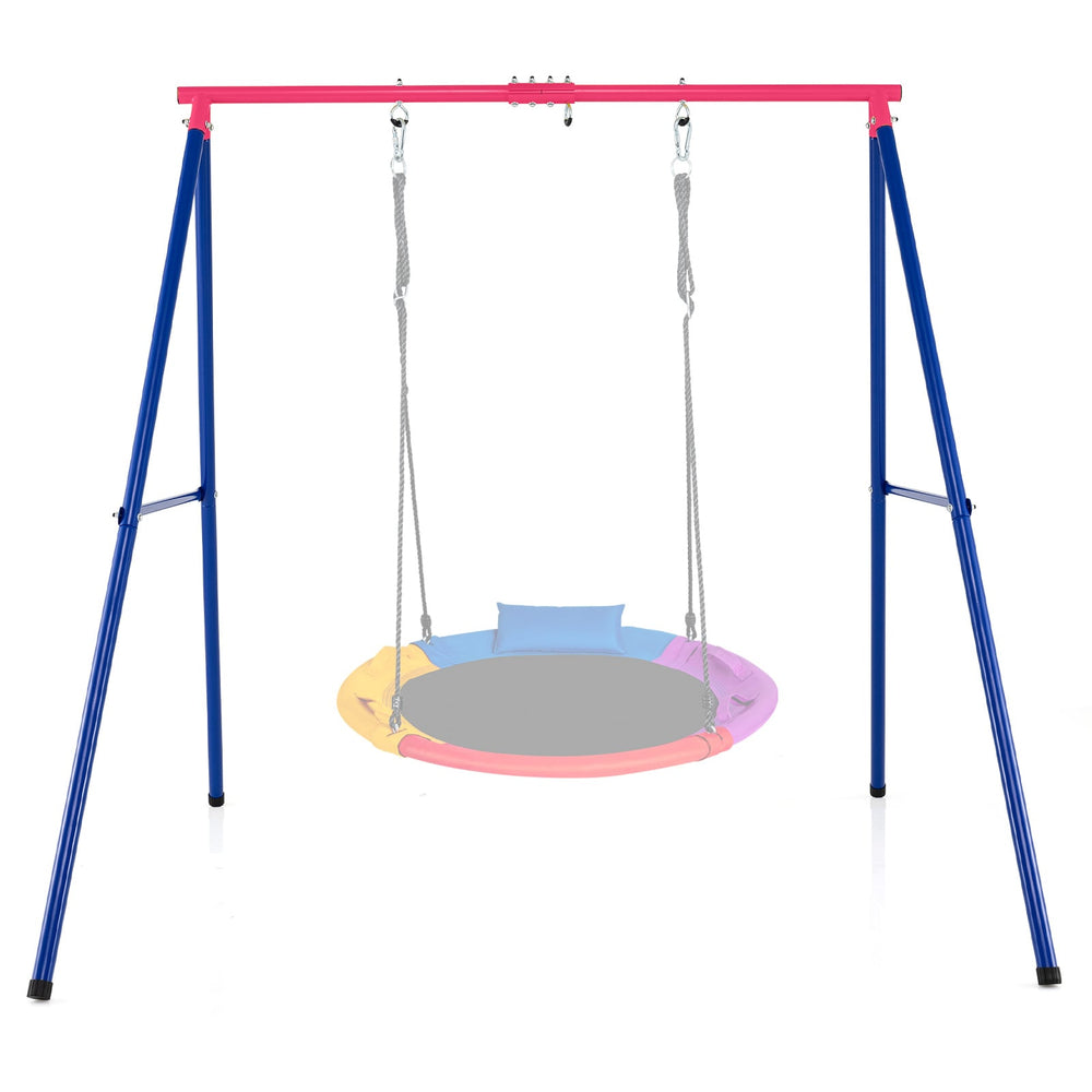 Heavy Duty Steel Swing Frame 1.8M Large A-Frame Swing Stand with Ground Stakes-Red