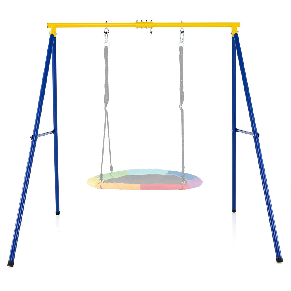 Heavy Duty Steel Swing Frame 1.8M Large A-Frame Swing Stand with Ground Stakes-Yellow