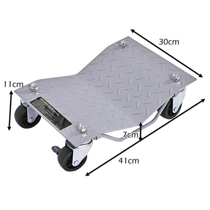 Heavy Duty Steel Tire Skates with Handle and Lockable Casters for Cars Trucks-2 Pack