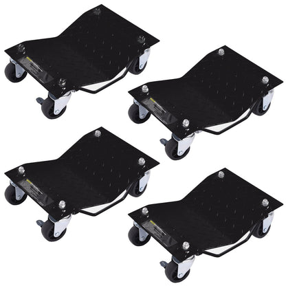 Heavy Duty Steel Tire Skates with Lockable Casters and Handle for Cars Trucks-4 Pack