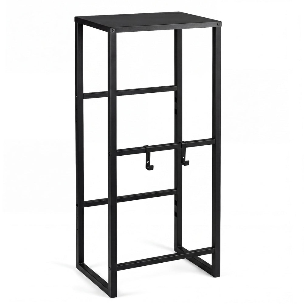 Heavy-duty Metal Storage Rack with Shelf for Beer-Black