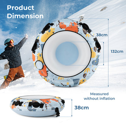 52 Inches Heavy Duty Snow Tube with Premium Oxford Cover-Blue