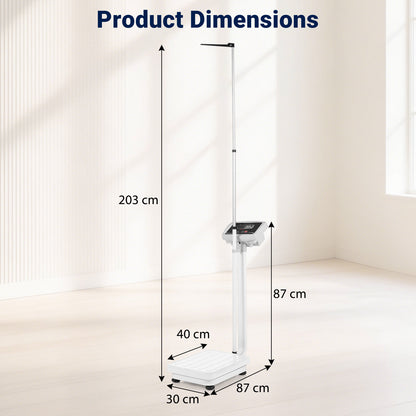 Height and Weight Scale with 180 kg Capacity and 75-203 cm Measurement